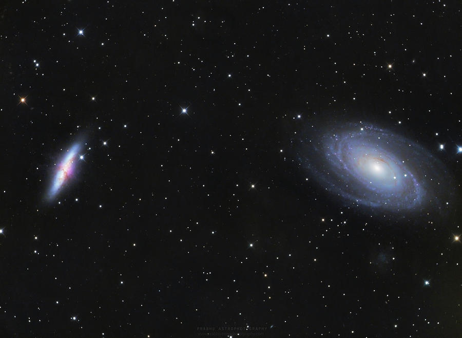 Space Photograph - Cigar and Bodes Galaxies by Prabhu Astrophotography