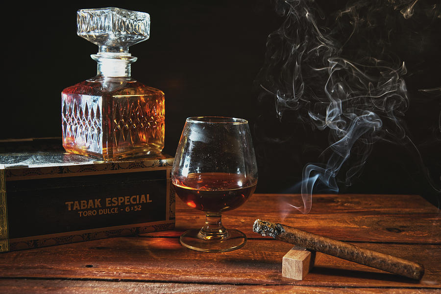 Cigar and Bourbon Photograph by Acrylic Asylum Art - Fine Art America