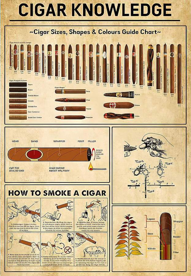 Cigar Knowledge Poster Tapestry - Textile by Martin Russell | Pixels