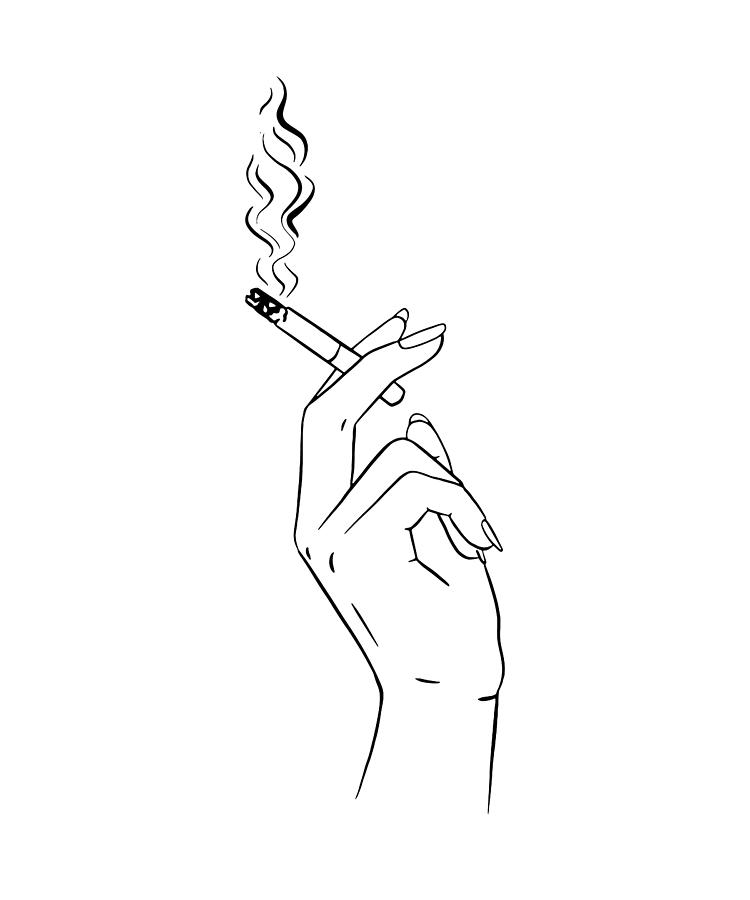 Cigarette Smoker Sketch Shirt Design Digital Art by Gamikaze | Fine Art ...