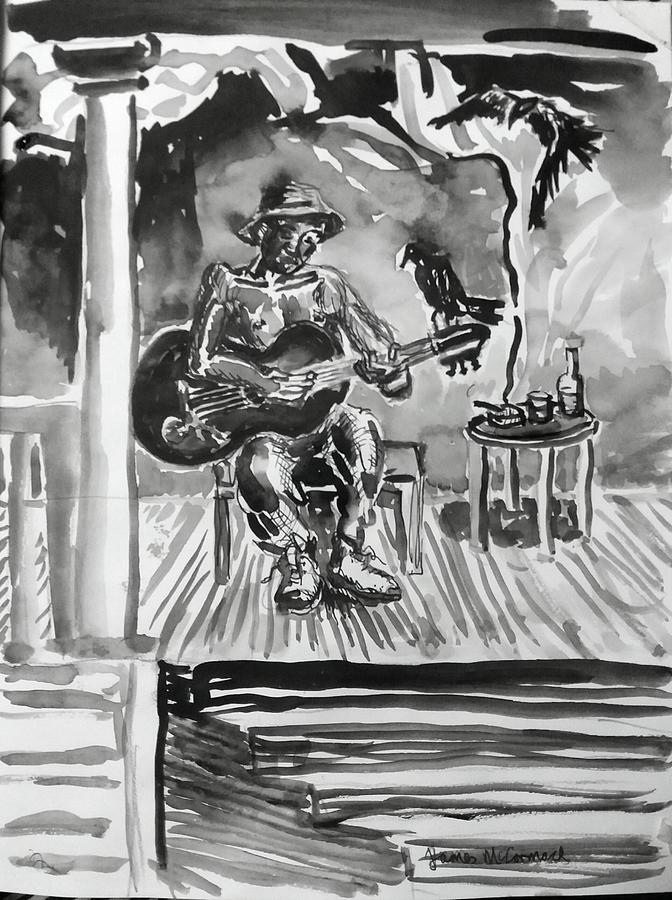 Cigarettes and Whiskey, Crows and Blues Drawing by James McCormack