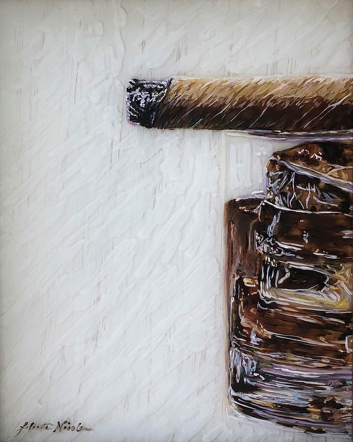 Oil Painting - Cigars on Ice by Jeleata Nicole