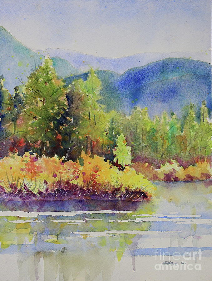 Fall Painting - Cimarron-Gravel Pit Lake by Marsha Reeves