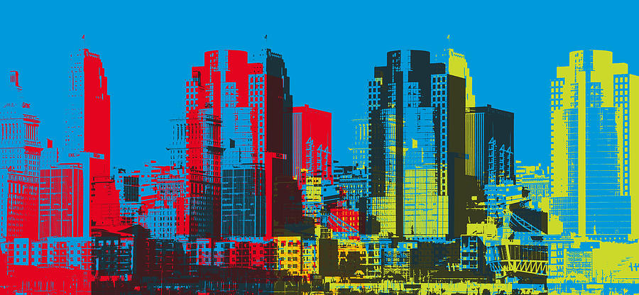 Cinci Skyline Pop Art Digital Art by Dan Sproul