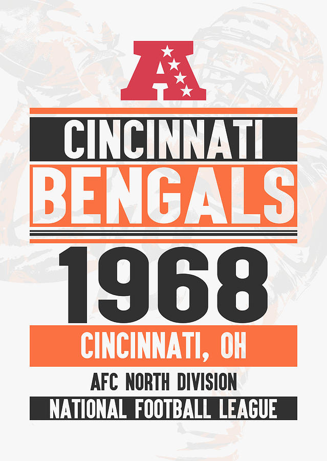 Cincinnati Bengals Stats Print Wall Art Vintage Poster 