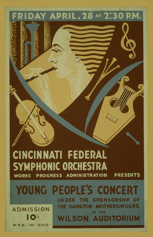 Cincinnati Federal Symphonic Orchestra - Vintage Advertising Poster ...