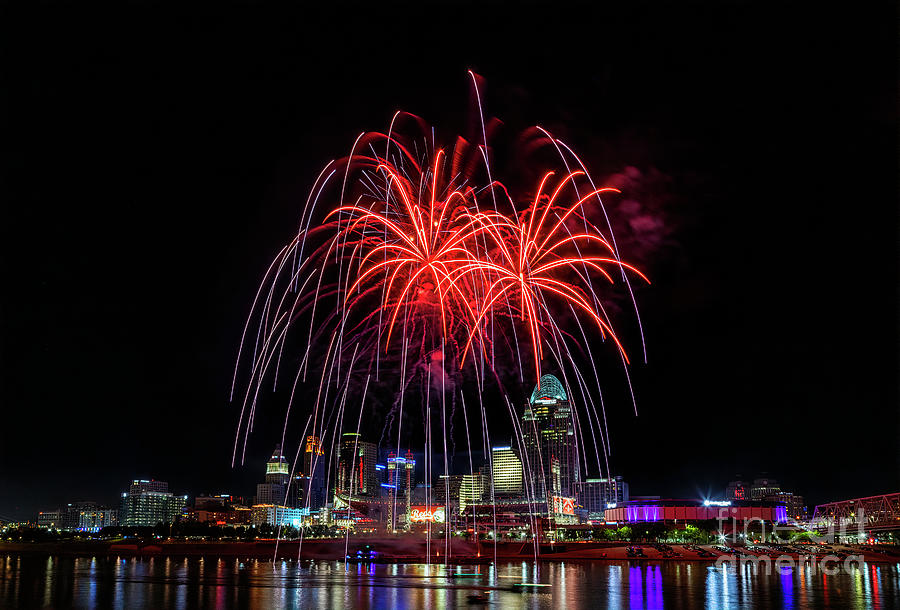 Cincinnati Fireworks Photo Photograph by Teresa Jack