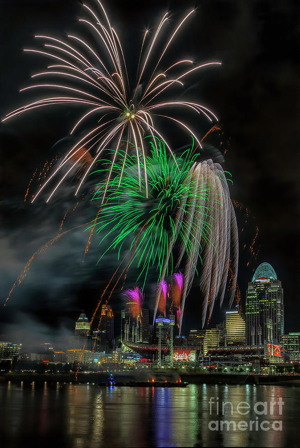 Cincinnati Fireworks Photograph by Teresa Jack
