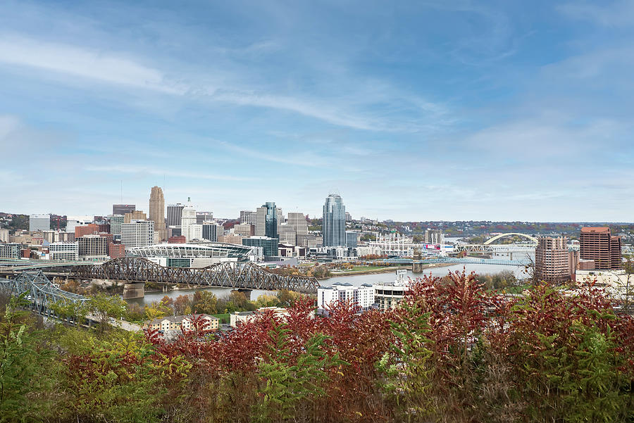 Cincinnati In The Fall Photograph by Ed Taylor