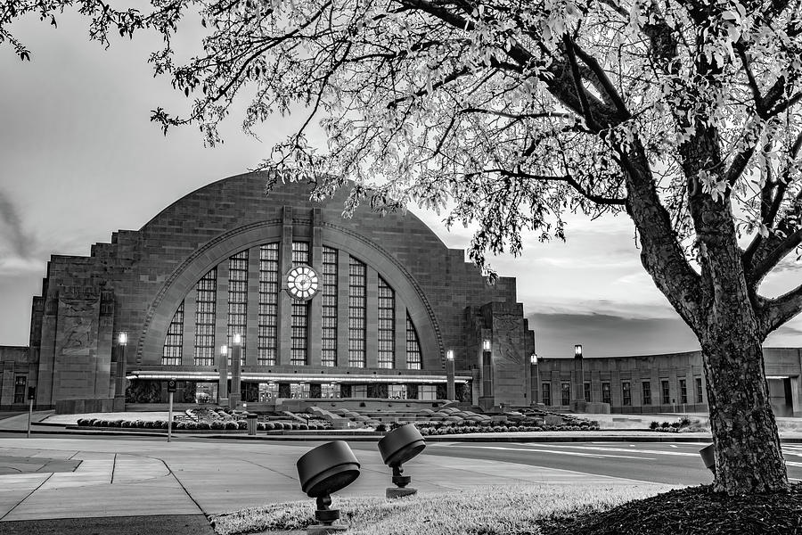 Black And White Photograph - Cincinnati Museum Center at Union Terminal in Black and White by Gregory Ballos