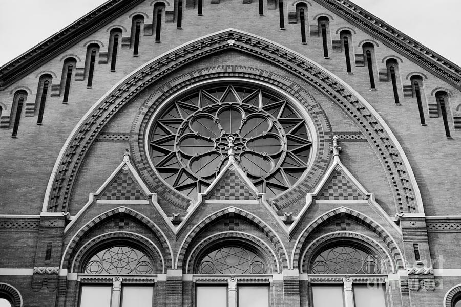 Cincinnati Music Hall Close-up - Black and White - Ohio Photograph by Gary Whitton
