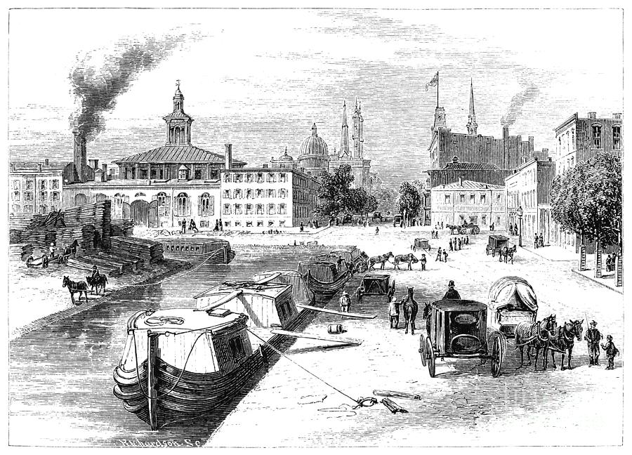 Cincinnati, Ohio, 1874 Drawing by Alfred R Waud