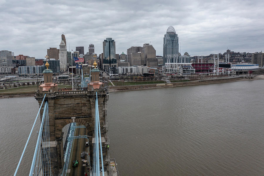 Cincinnati Ohio Aerial of City Photograph by John McGraw