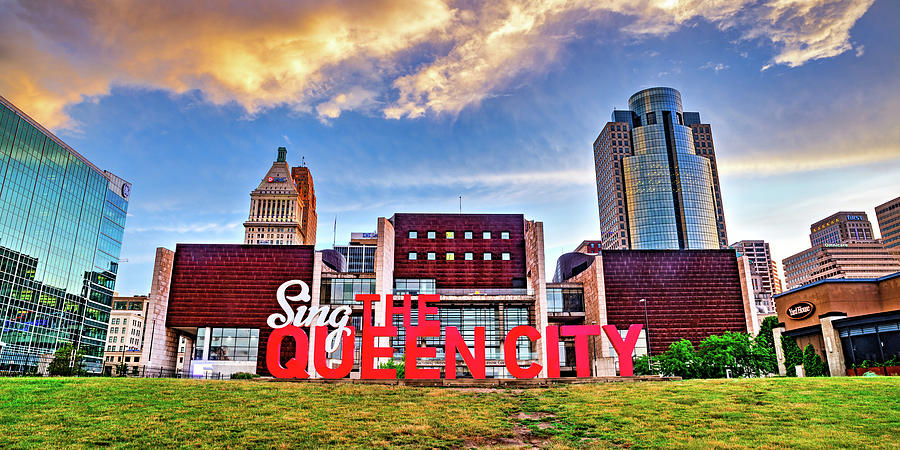 Cincinnati Ohio City Skyline Over Sing The Queen City Panorama Photograph