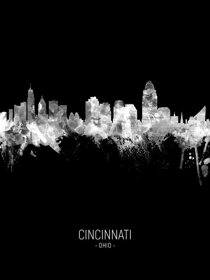 Cincinnati Ohio Skyline #01 Digital Art by Michael Tompsett - Pixels