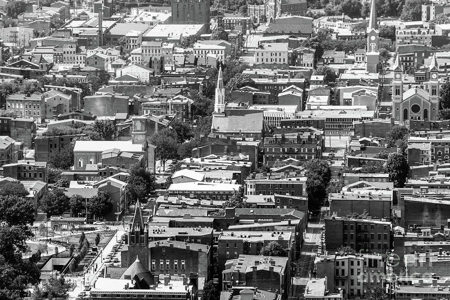 Cincinnati Over The Rhine Black and White Photo Photograph by Paul Velgos