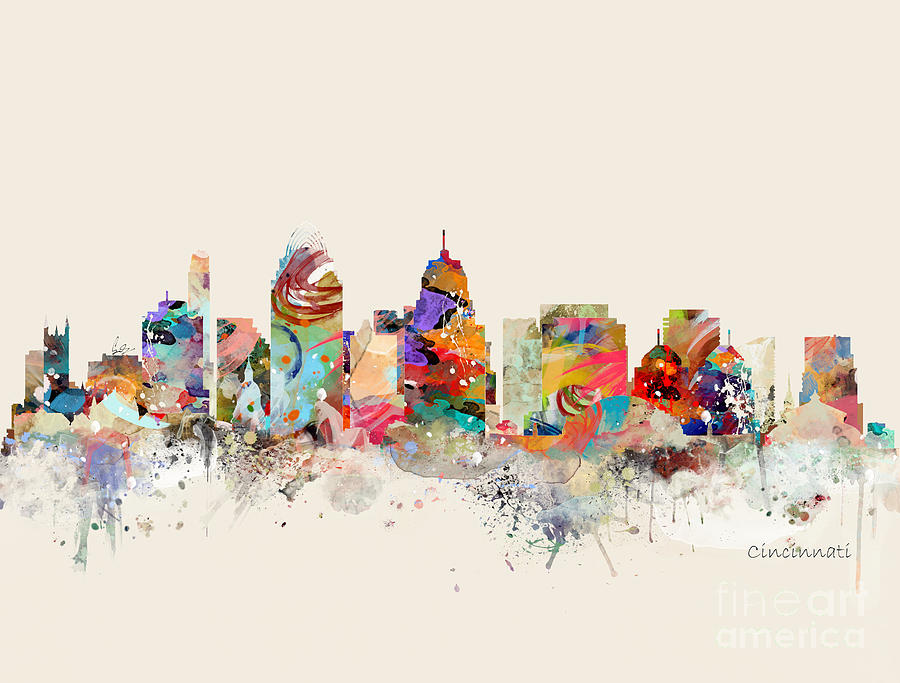 Cincinnati Painting - Cincinnati Skyline by Bri Buckley