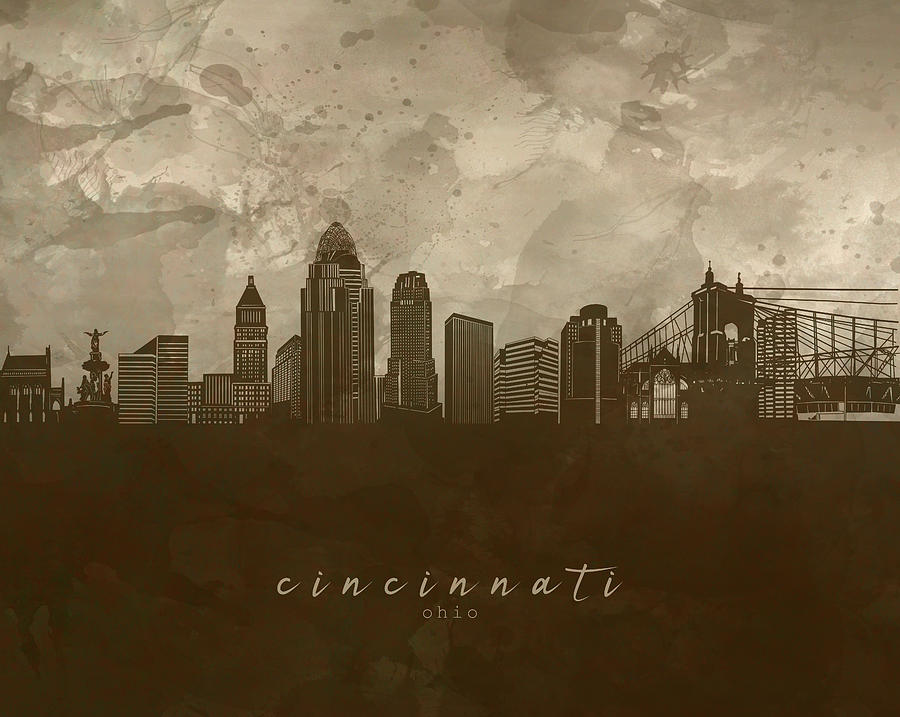 Cincinnati Skyline Panorama 4 Digital Art