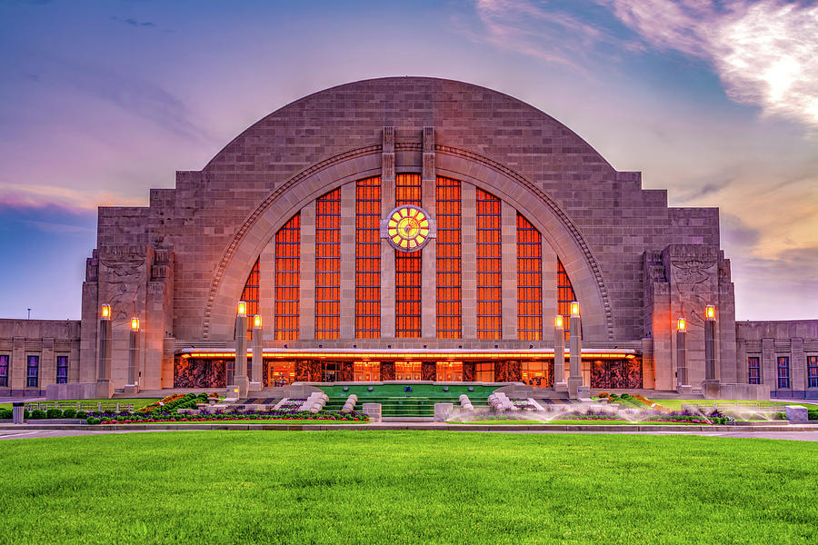 Cincinnati Union Terminal Station at Sunset Photograph by Gregory Ballos
