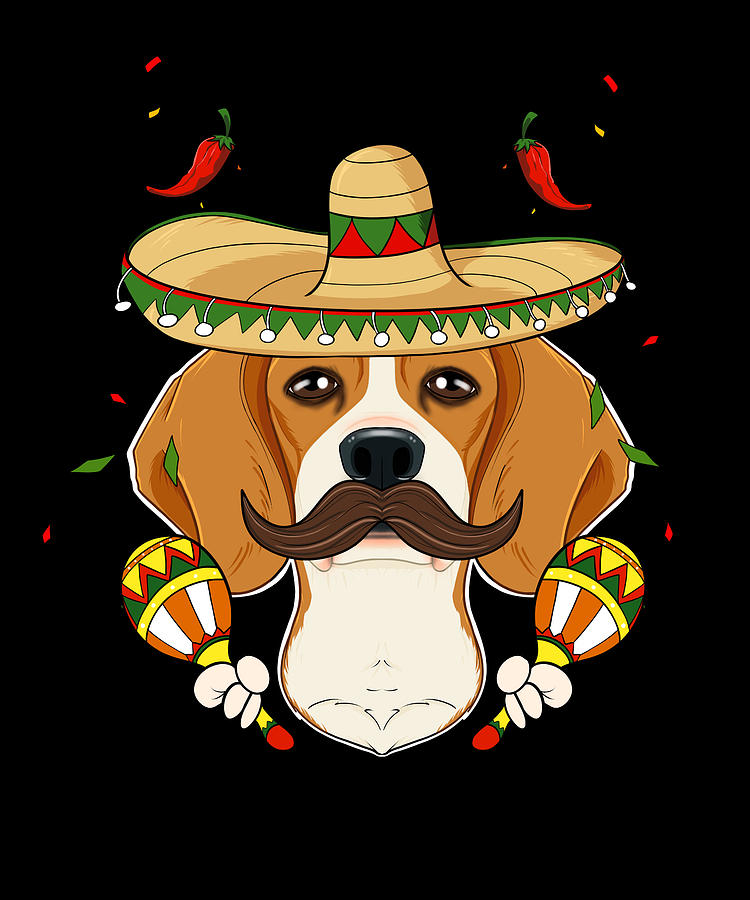 Cinco De Mayo Beagle Sombrero Dog Digital Art by Maximus Designs - Fine ...