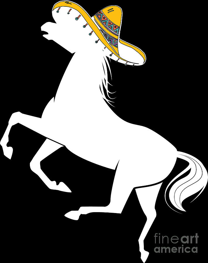 Holiday Digital Art - Cinco de Mayo Sombrero Horse Gift Idea by Haselshirt