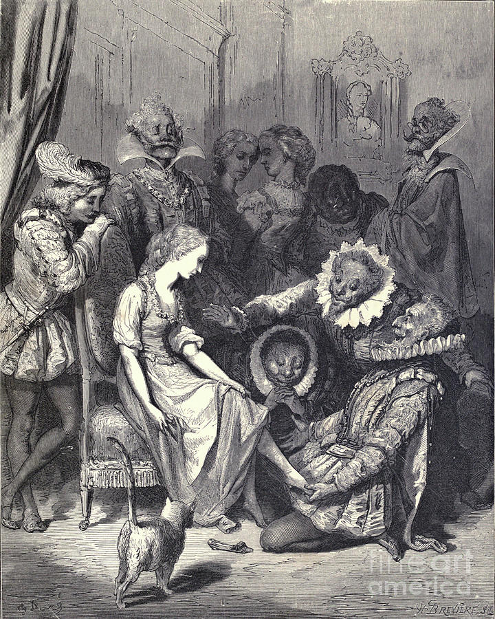 Cinderella And The Glass Shoe By Dore W1 Drawing