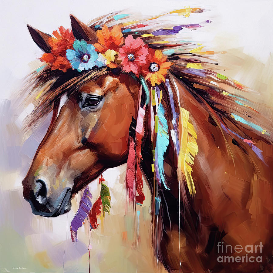 Horse Painting - Cinnamon Girl by Tina LeCour