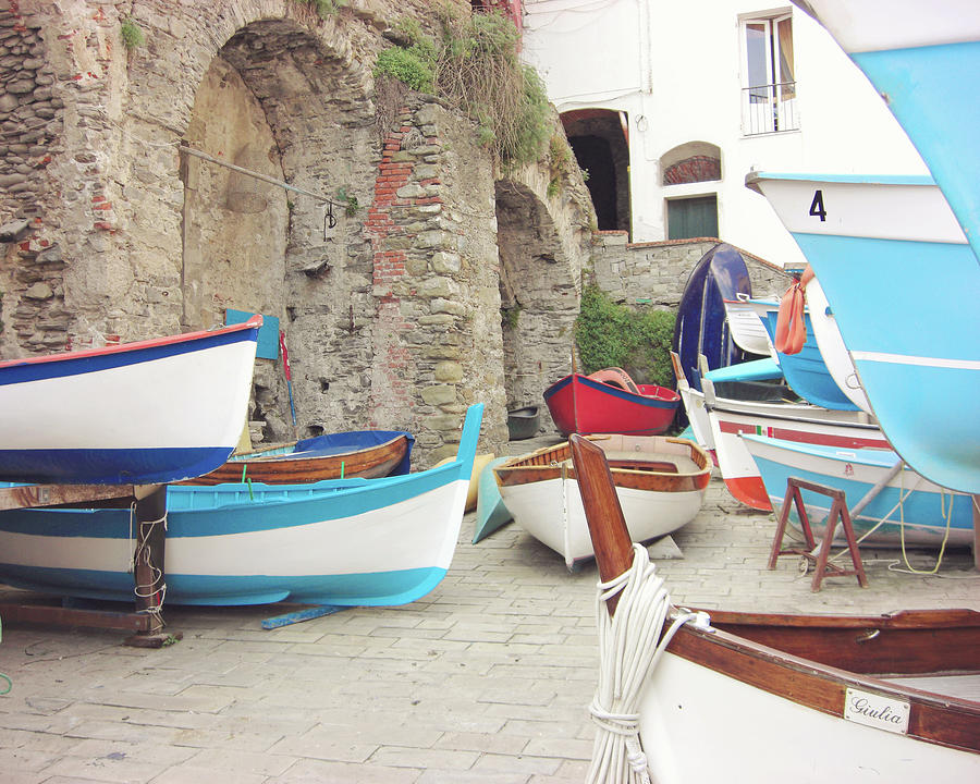 Cinque Terre Boats Two Photograph by Lupen Grainne
