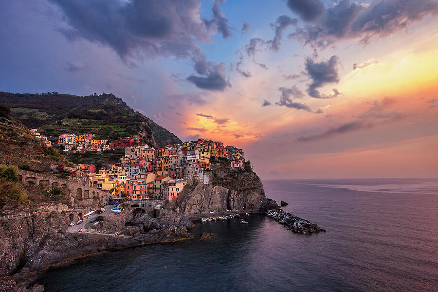 Sunset Photograph - Cinque Terre Evening by Andrew Soundarajan