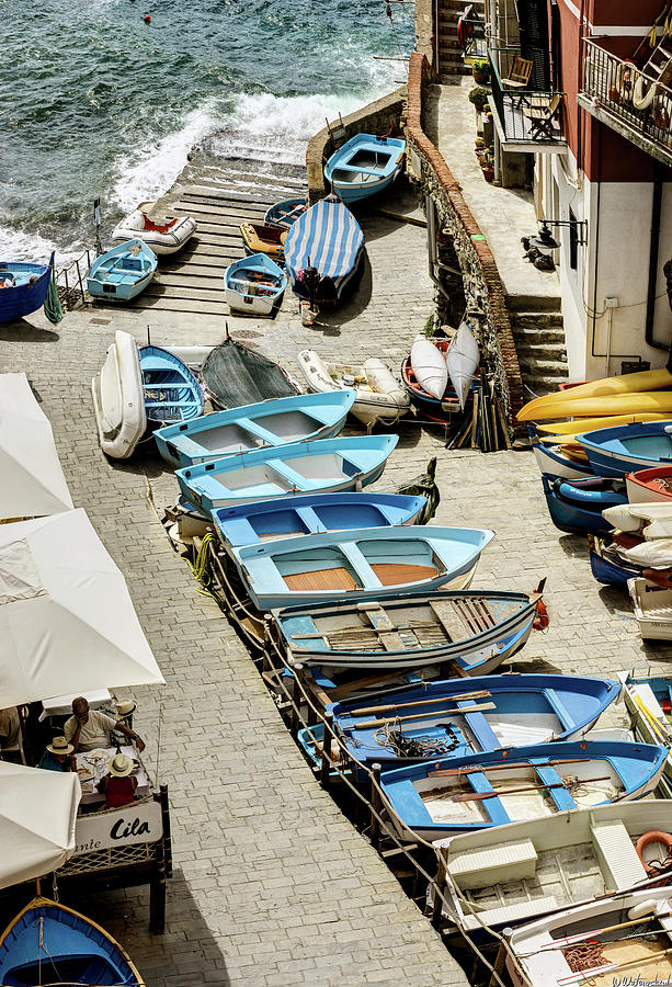 Cinque Terre - fishing boats in Riomaggiore Photograph by Weston Westmoreland