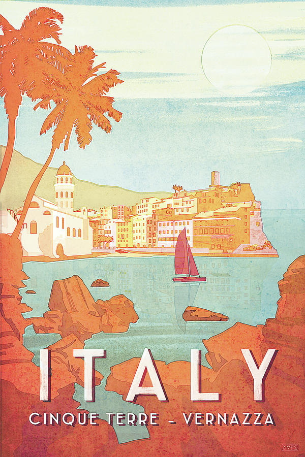 Cinque Terre Vernazza Italy Travel Poster Digital Art By Missy Ames Pixels 