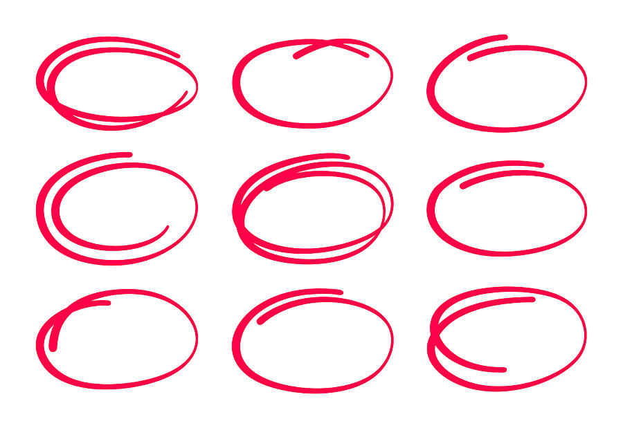 Circle Ellipses Editing Marks Drawing by Filo