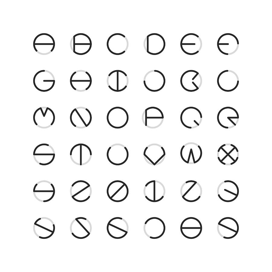 Circle Font - Typography Series Drawing by Rakdee