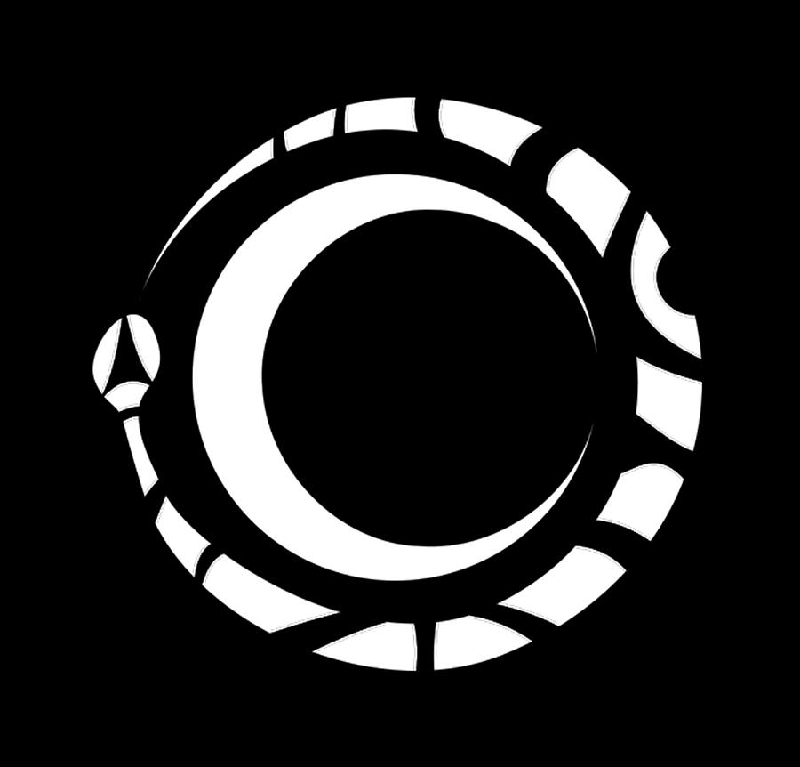Circle Moon Snake Tattoo In White On Black. Digital Art by Tom Hill - Fine Art America