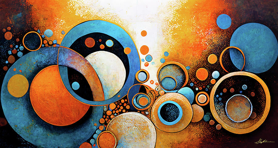Abstract Mixed Media - Circle Multiverse 3 by Stacy V McClain