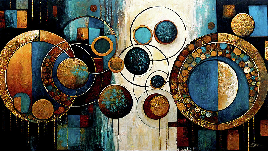Abstract Mixed Media - Circle Multiverse 6 by Stacy V McClain
