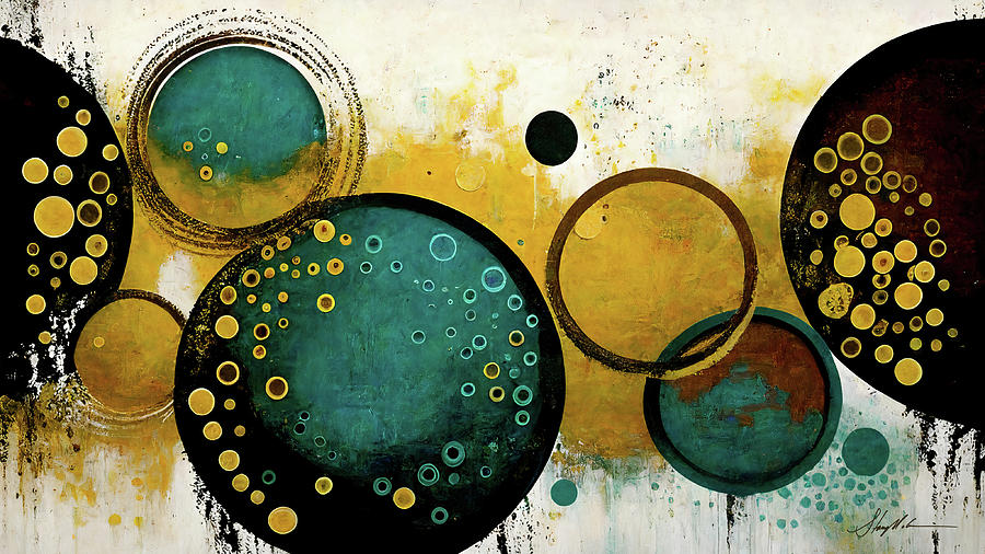 Abstract Mixed Media - Circle Multiverse 7 by Stacy V McClain