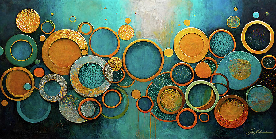 Abstract Mixed Media - Circle Multiverse 8 by Stacy V McClain