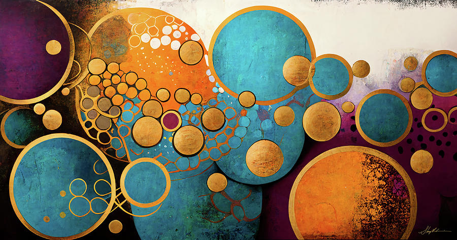 Abstract Mixed Media - Circle Multiverse 9 by Stacy V McClain