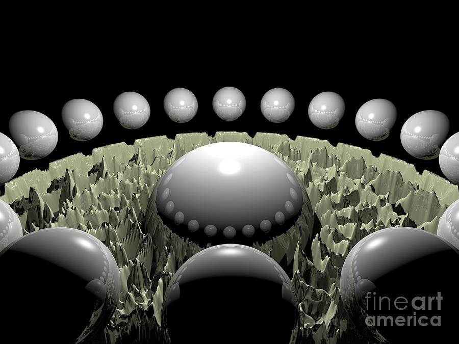 Circle of 3D Spheres Digital Art by Phil Perkins
