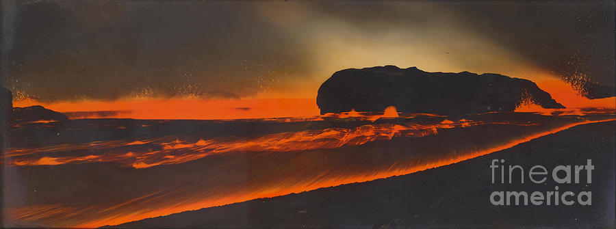 Nature Painting - Circle of Itaro Morihiro born 1889 Eruption of Kilauea Hawaii Volcanoes National Park by Artistic Rifki