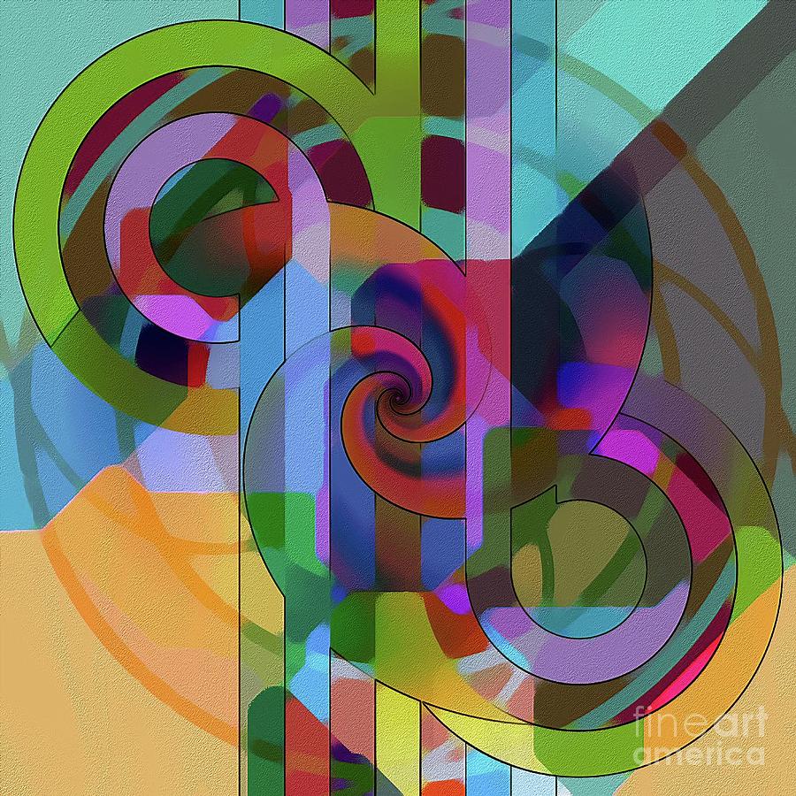 Circles And Spirals Abstract Art - 8 Digital Art by Philip Preston