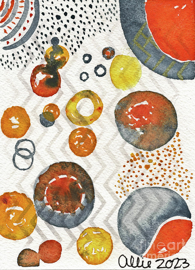 Circles, Lines and Dots Painting by Allie Lily Circles, Lines and Dots Painting by Allie Lily