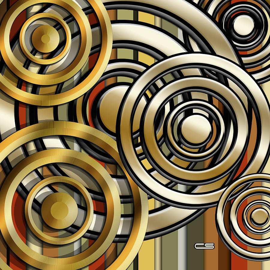 Circles on Stripes Digital Art by Chuck Staley