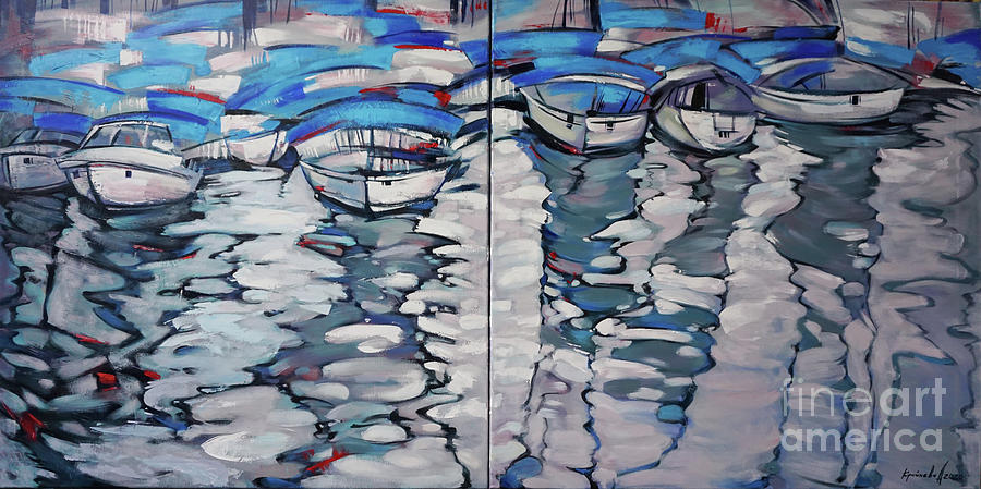 Circles on the water Painting by Anastasija Kraineva