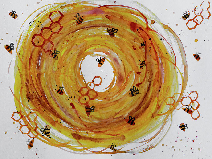 Circling the Hive Painting by Bonny Puckett