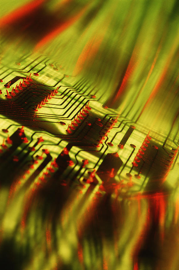 Circuit Board In Abstract Photograph by Stephen Marks