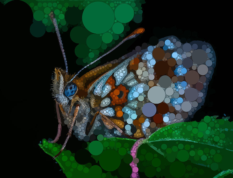 Blue Digital Art - Circular Butterfly by Dahl Winters Blue Digital Art - Circular Butterfly by Dahl Winters
