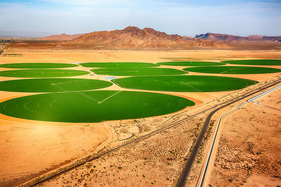 Circular Crop Fields in the Desert Photograph by Art Wager