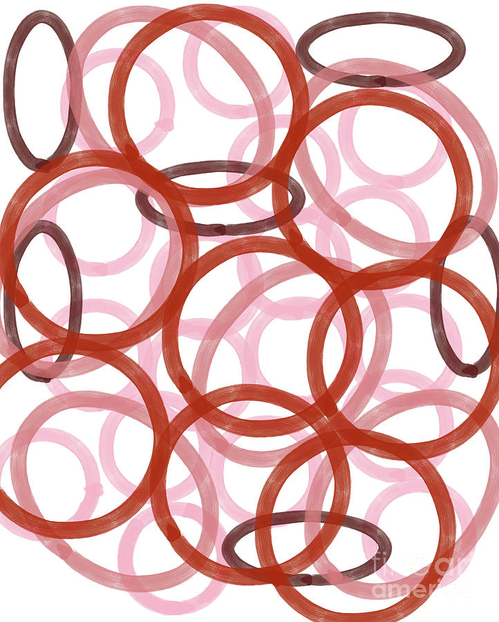 Circular Design In Pinks And Reds Digital Art